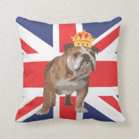 Englische Bulldogge mit Kronen-und