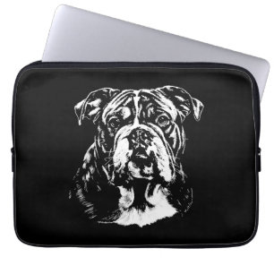 Englische Bulldogge-Porträt Minimalistische Beklei Laptopschutzhülle