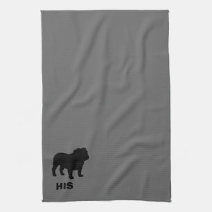 Englische Bulldogge Silhouette Sein (individuell a Küchentuch