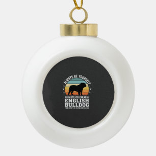 Englische Bulldogge Sonnenuntergang Sei selbst Hun Keramik Kugel-Ornament
