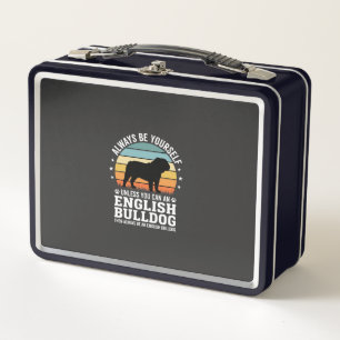Englische Bulldogge Sonnenuntergang Sei selbst Hun Metall Brotdose