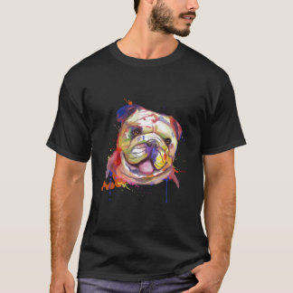 Englische Bulldogge Splash T-Shirt