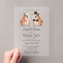 Englische Bulldogge Süße Hochzeit Hunde Acryleinladungen