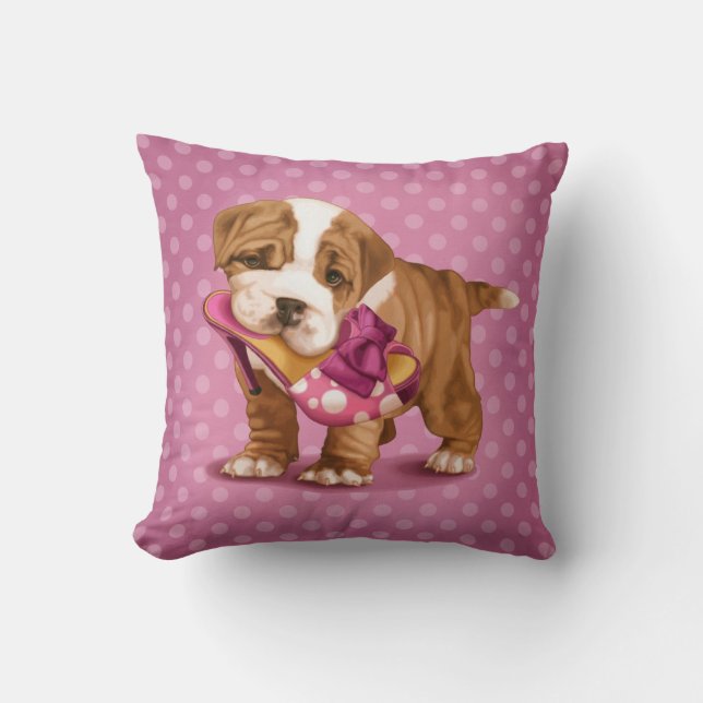 Englische Bulldogge und Schuh Kissen (Vorderseite)