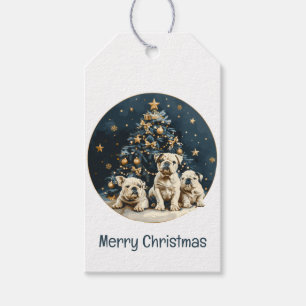 Englische Bulldogge Weihnachtsbaum Welpen Geschenkanhänger