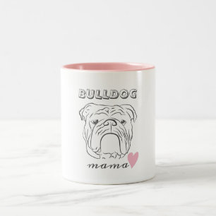 Englische Bulldogge Zweifarbige Tasse