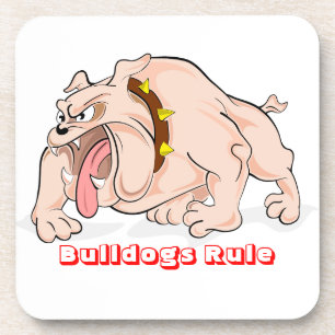 Englische Bulldoggen beherrschen Cartoon-Maskottch Untersetzer