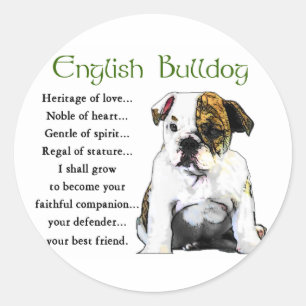 Englische Bulldoggen-Geschenke Runder Aufkleber