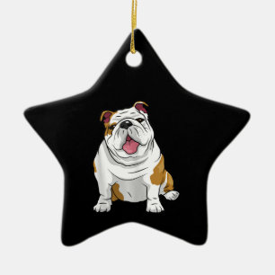 Englische Bulldoggen großartig lustige Bulldoggen- Keramik Ornament