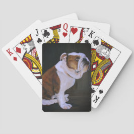 Englische Bulldoggen-Hundekunst-Spielkarten Spielkarten