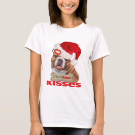 Englische Bulldoggen-Küsse für Weihnachtskleid T-Shirt