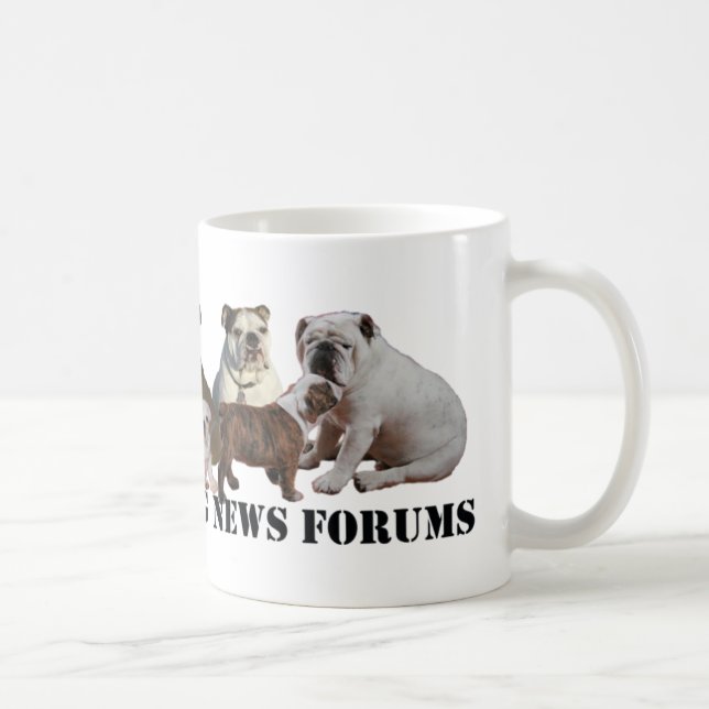 Englische Bulldoggen-Nachrichten-Tasse Kaffeetasse (Rechts)