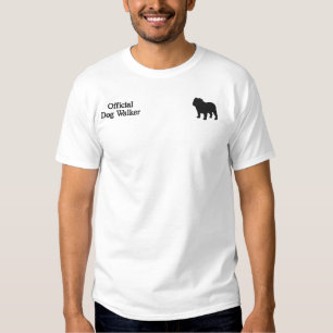 Englische Bulldoggen-Silhouette mit Besticktes T-Shirt