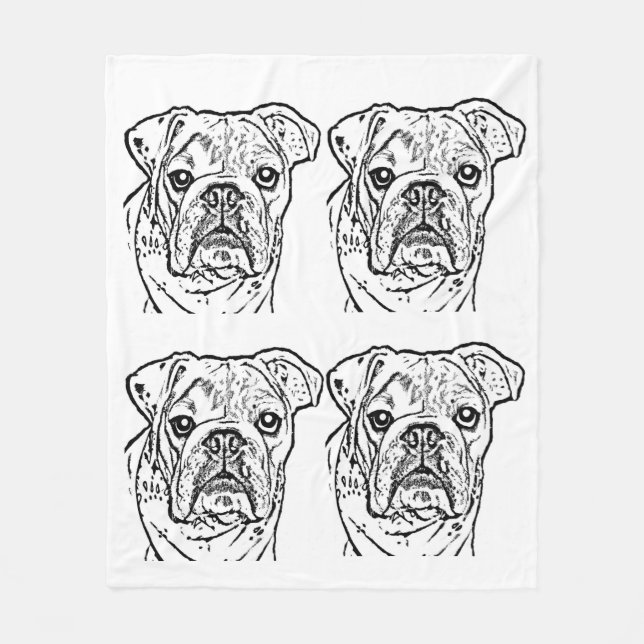 Englische Bulldoggendecke Fleecedecke (Vorderseite)