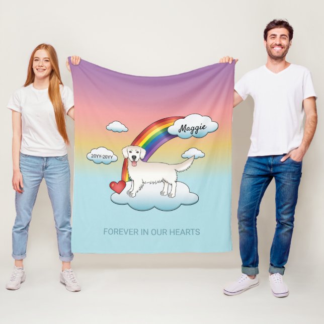 Englische Cream Golden Retriever Rainbow Memorial Fleecedecke (Beispiel)