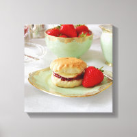 Englische Cream Tea Wrapped Canvas