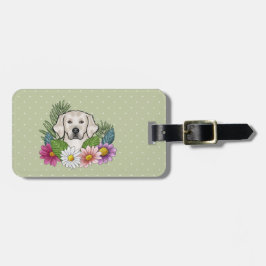 Englische Creme Golden Retriever Blume Gepäckanhänger