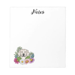 Englische Creme Golden Retriever Blume Notizblock