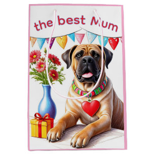 Englische Dogge Mastiff best Mum Muttertag Mittlere Geschenktüte