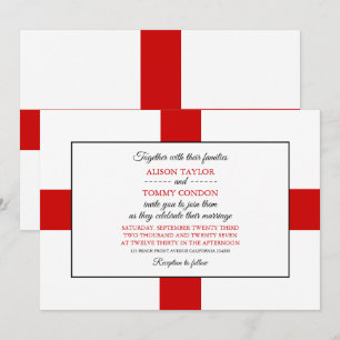 Englische Flagge, Flagge von England Hochzeit Einladung