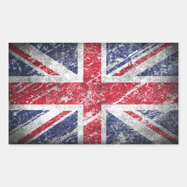 Englische Flagge Rechteckiger Aufkleber (Vorderseite)