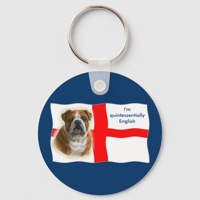 Englische Flagge und Bulldogge Schlüsselanhänger (Vorderseite)