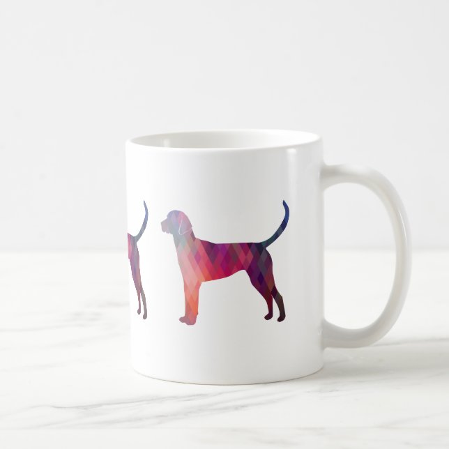 Englische Foxhound Geometric Pattern Silhouette Kaffeetasse (Rechts)