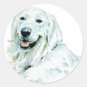 Englische golden retriever-Aufkleber Runder Aufkleber