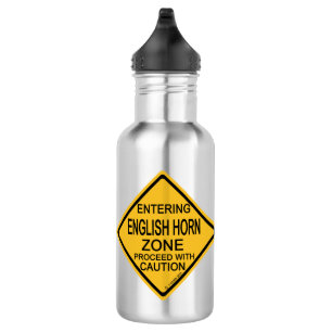 Englische Horn Zone betreten Edelstahlflasche
