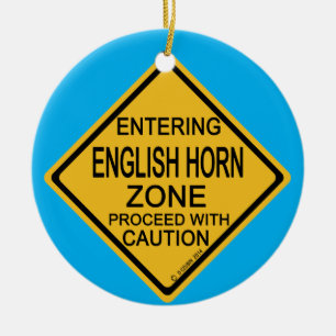 Englische Horn Zone betreten Keramik Ornament