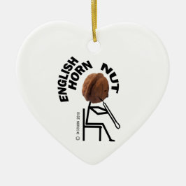 Englische HornNut Keramik Ornament