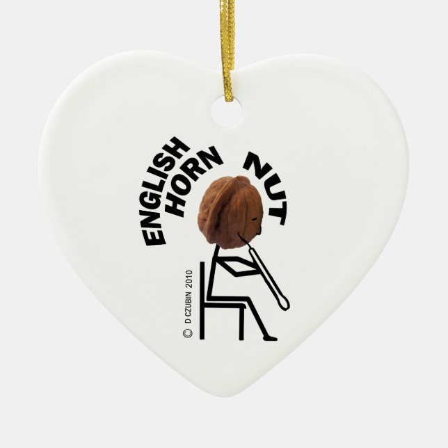 Englische HornNut Keramik Ornament (Vorne)