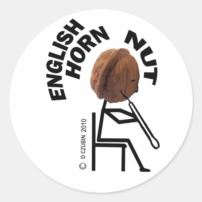 Englische HornNut Runder Aufkleber (Vorderseite)