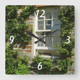 Englische Hütte I Charming Quadratische Wanduhr