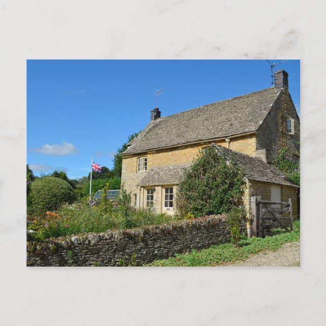 Englische Hütte mit Gartenpostkarte Postkarte (Vorderseite)