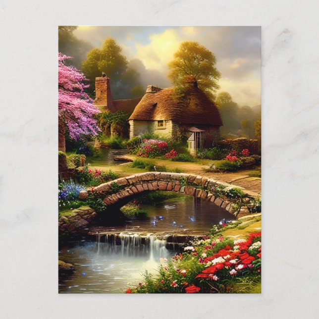 Englische Hütte Postkarte (Vorderseite)