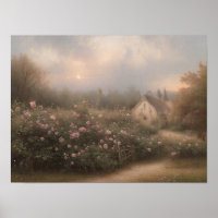 Englische Hütte Rose Garten - Vintage Kunst