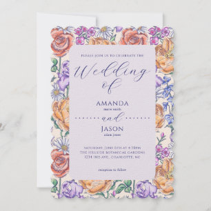 Englische Hütte Victoria Floral Wedding Einladung