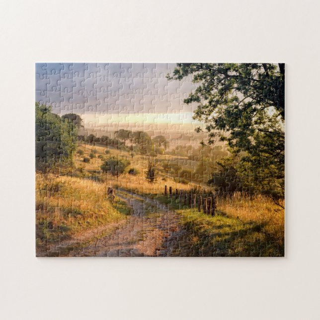 Englische Landschaft des Dämmerungs-Sonnenschein-| (Horizontal)