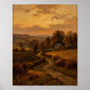 Englische Landschaft Herbstfelder II Poster