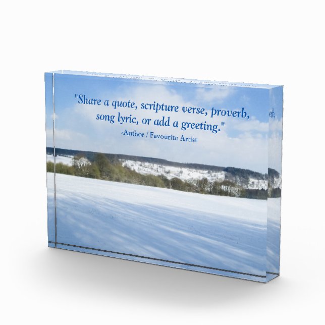 Englische Landschaft im Winter - Personalisiert Fotoblock (Rechts)