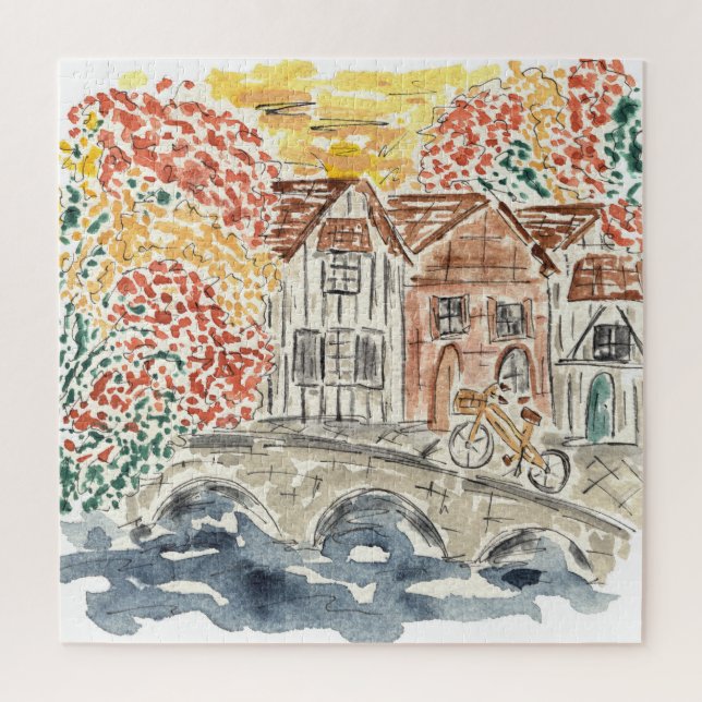 Englische Landschaft Watercolor Jigsaw Puzzle (Vertikal)