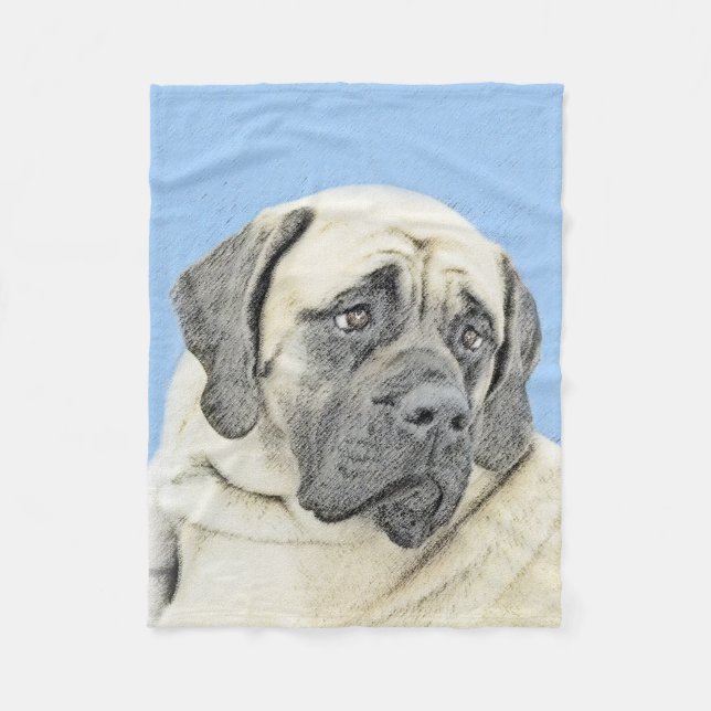 Englische Maskenmalerei - Original Hundekunst Fleecedecke (Vorderseite)