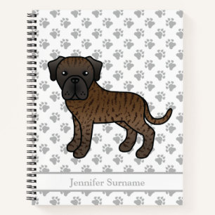 Englische Mastiff-Dogge mit Tigerstreifen, süßer C Notizbuch