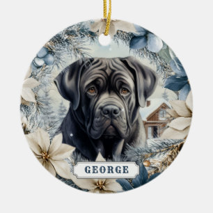 Englische-Mastiff-Hund Keramik-Kreis-Ornament Keramik Ornament