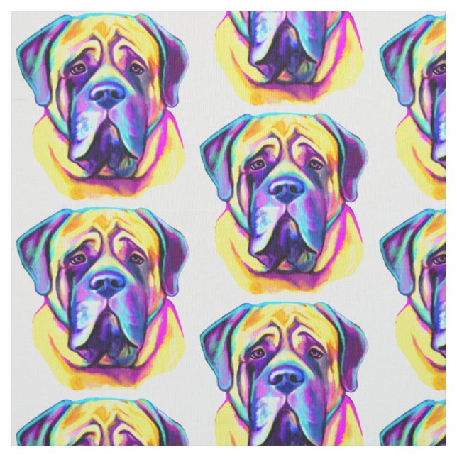 Englische Mastiff in Farben Stoff (Muster)