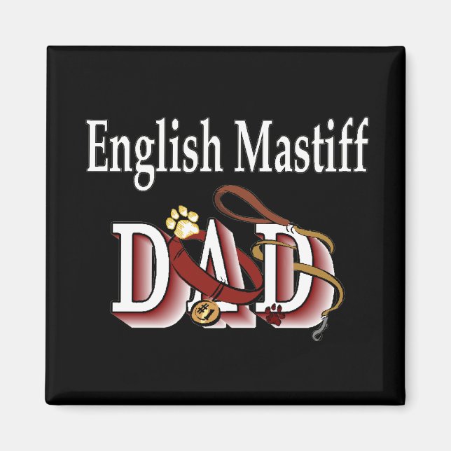 englische Mastiff Papa Magnet (Vorne)