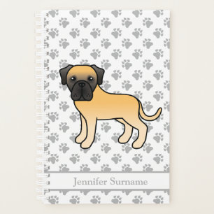 Englische Mastiff-Welpe Cute Cartoon-Hund & Text Planer
