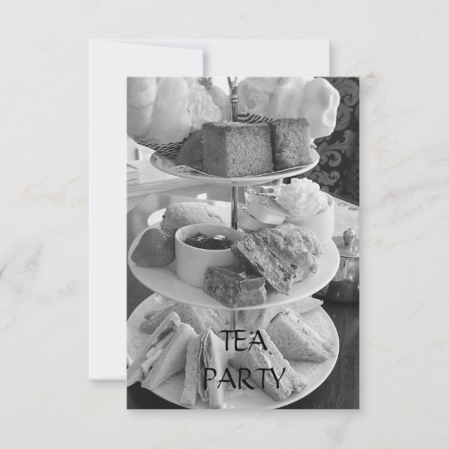 Englische Nachmittagstee Einladung (Vorderseite)