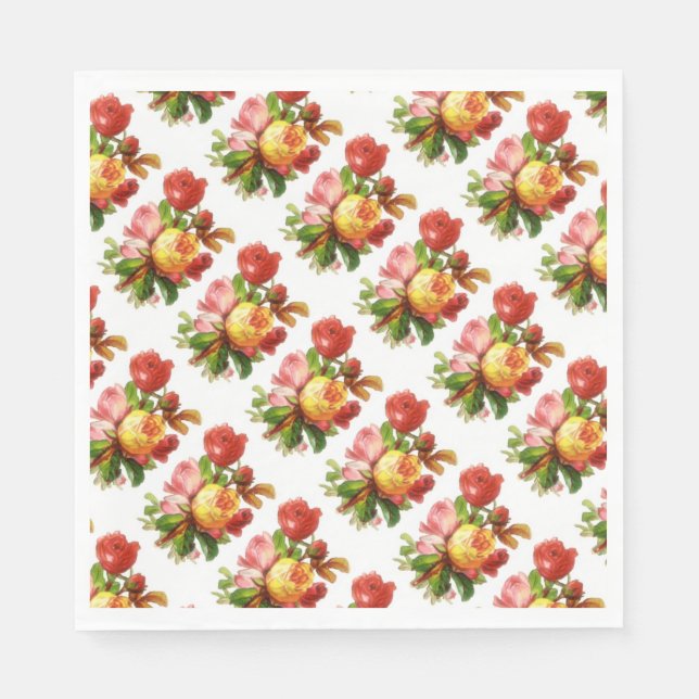 Englische Rose Tee Party Themenpapier Napkins Serviette (Vorderseite)